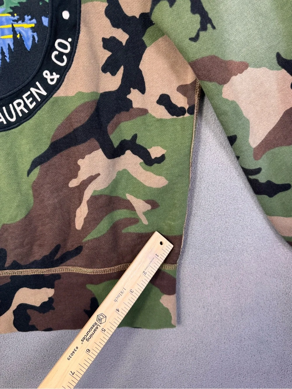Polo Ralph Lauren Wildlife Sportsmen Cookie Patch Camo Crewneck Sweatshirt, S